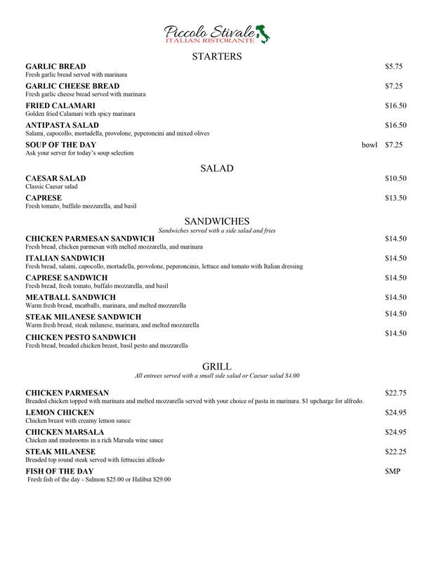 Piccolo Menu PICCOLOSTIVALE